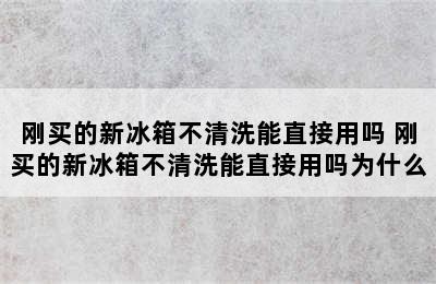 刚买的新冰箱不清洗能直接用吗 刚买的新冰箱不清洗能直接用吗为什么